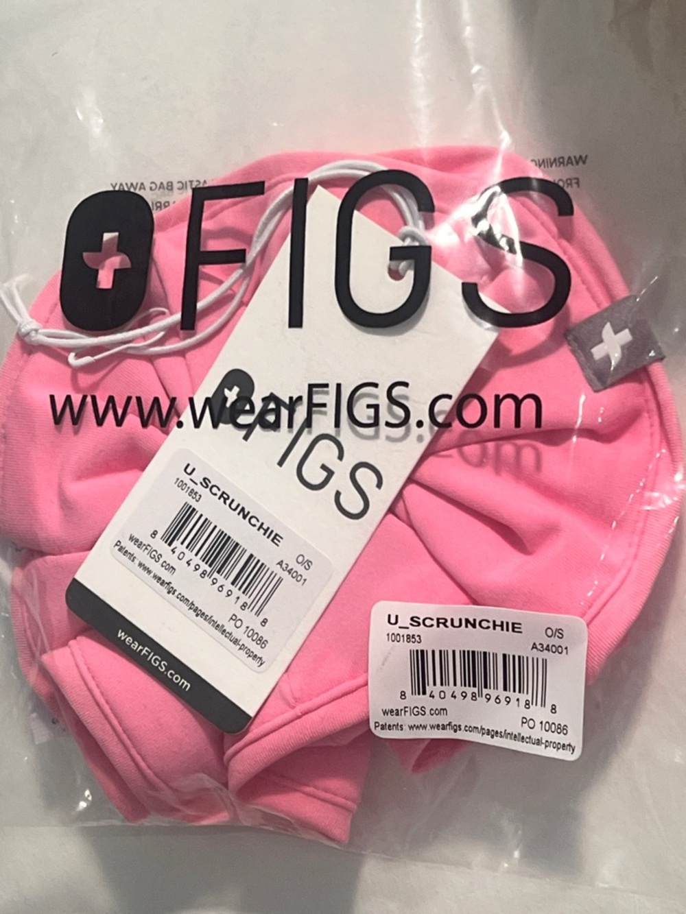 FIGS Sunrise Pink Scrunchie